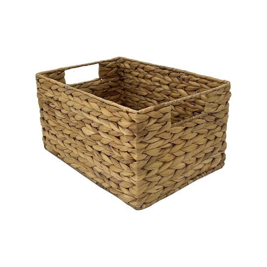 Medium Natural Woven Water Hyacinth Rectangle Basket by Ashland®